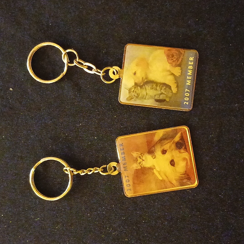 Vintage lot of two humane society key chains 2007